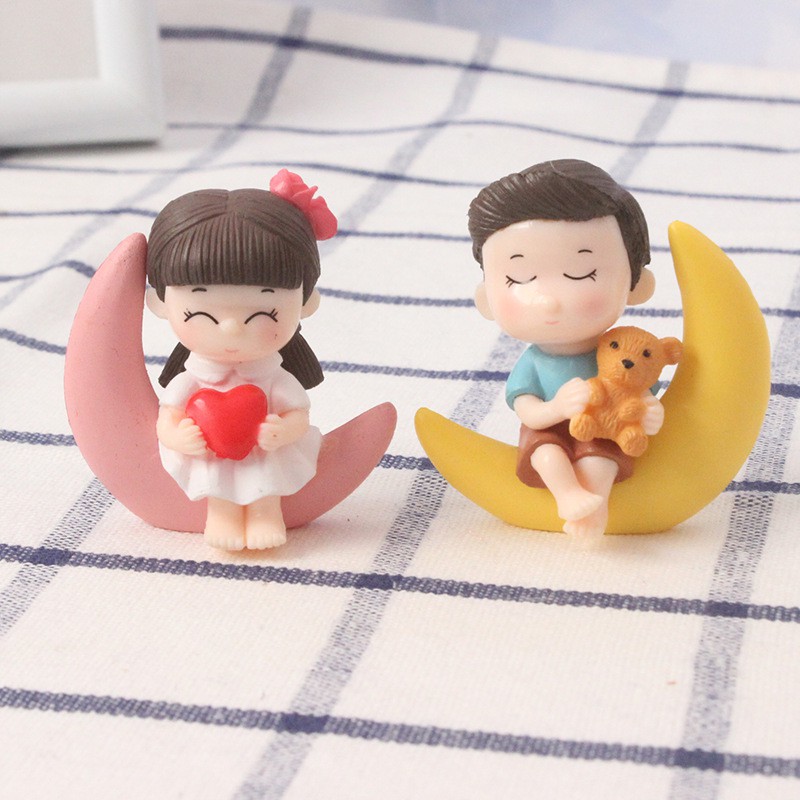 Tượng Đôi, Tượng Tình Nhân trang trí bánh kem, phụ kiện bánh sinh nhật, đồ chơi cho bé