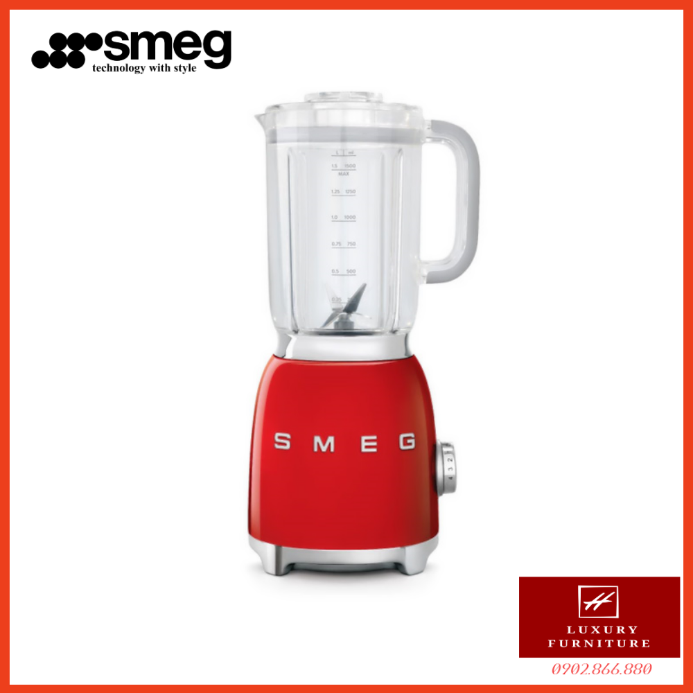 Máy xay sinh tố smeg màu đỏ blf01rdeu
