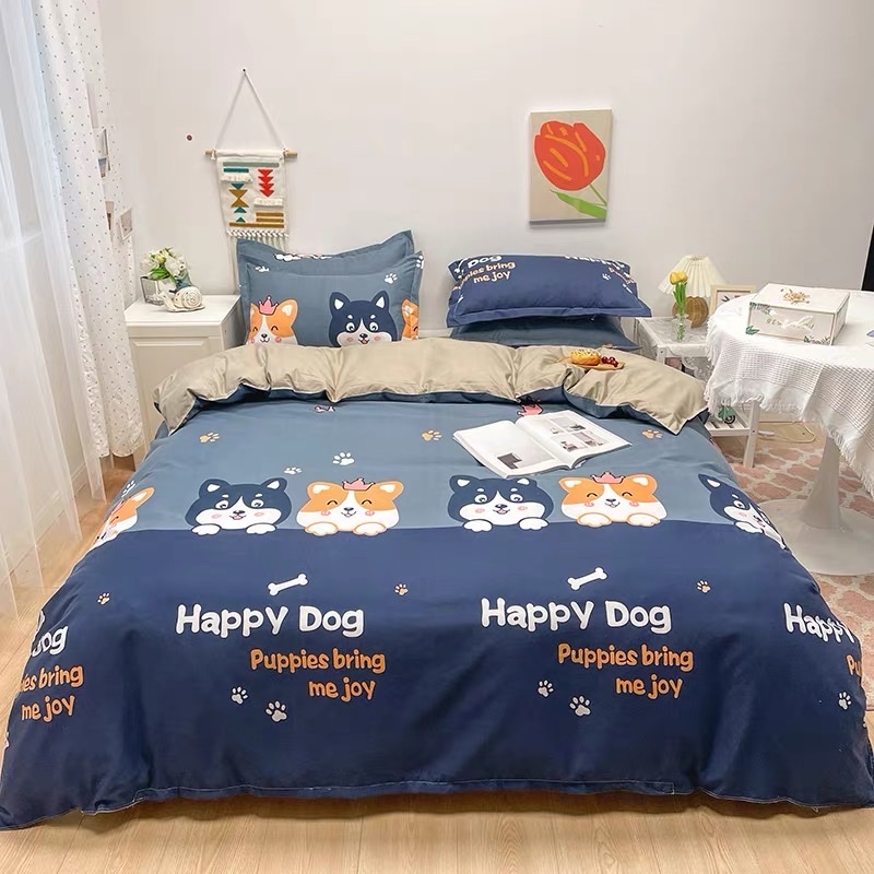 SET 4 món Cotton Poly Simle --- miễn phí bo chun drap ga giường