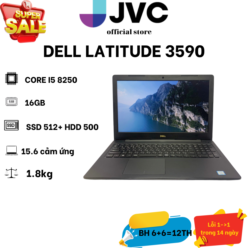 Laptop giá rẻ dell latitude 3590 core™ i5 | core™ i3 | 8250u | ram 8g | ssd 256g | hd graphics 620 |mh 15.6 " pin> 4h