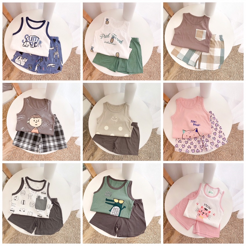 Bộ ba lỗ quảng châu chất cotton 4 chiều cho bé từ 1 tuổi đến 5 tuổi