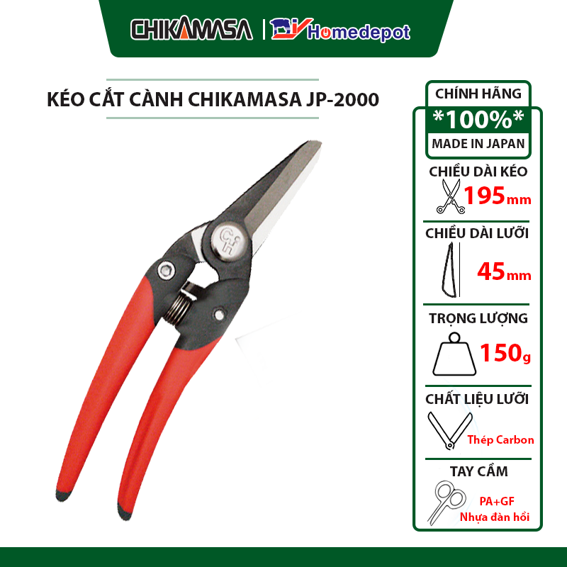 Kéo cắt cành cao cấp Nhật bản Chikamasa JP-2000