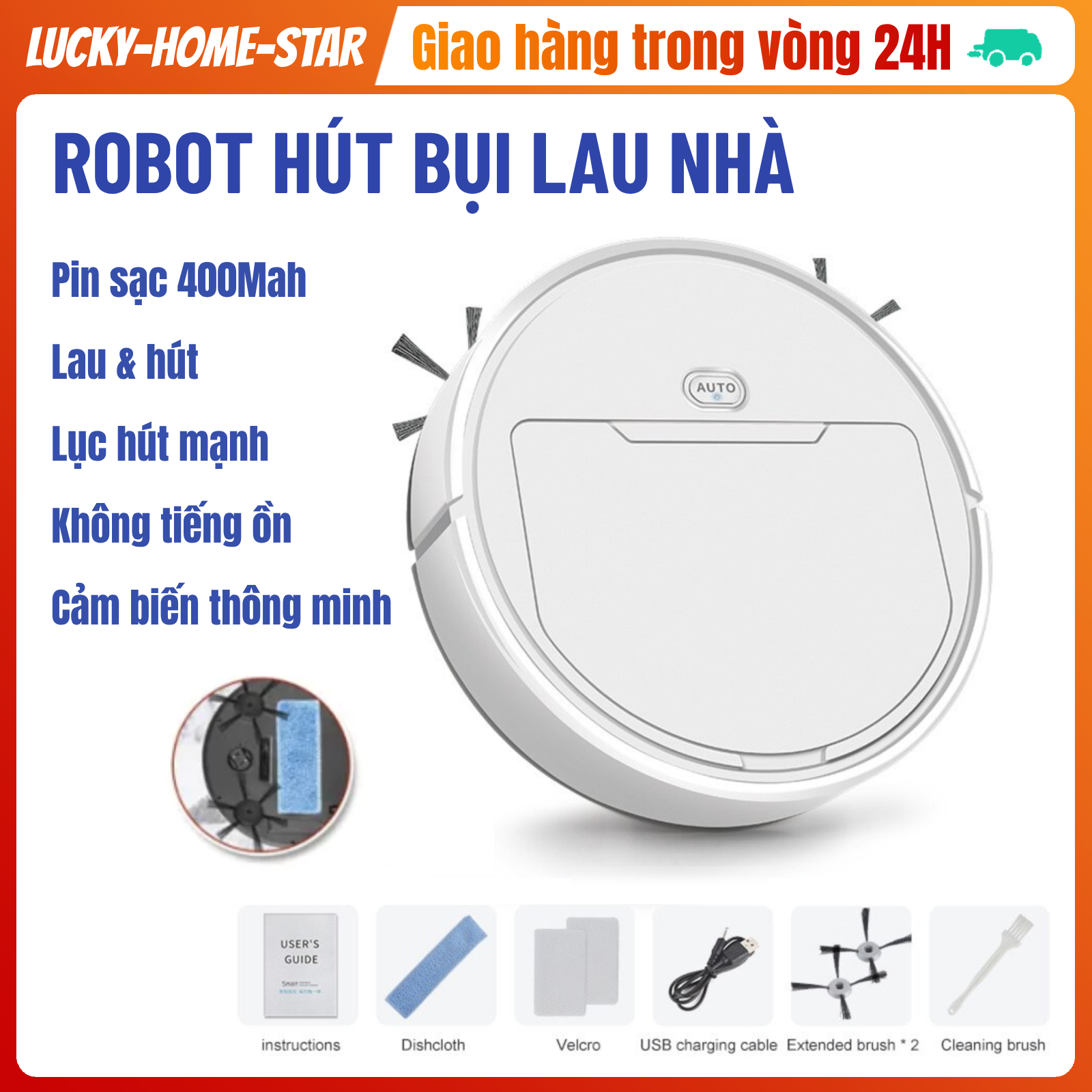 Robot Hút Bụi, Robot quét thông minh, Máy lau điện Làm sạch tự động, Lực Hút Siêu Khỏe, Tiếng Ồn Thấp, Máy Hút Bụi Tự Động Robot