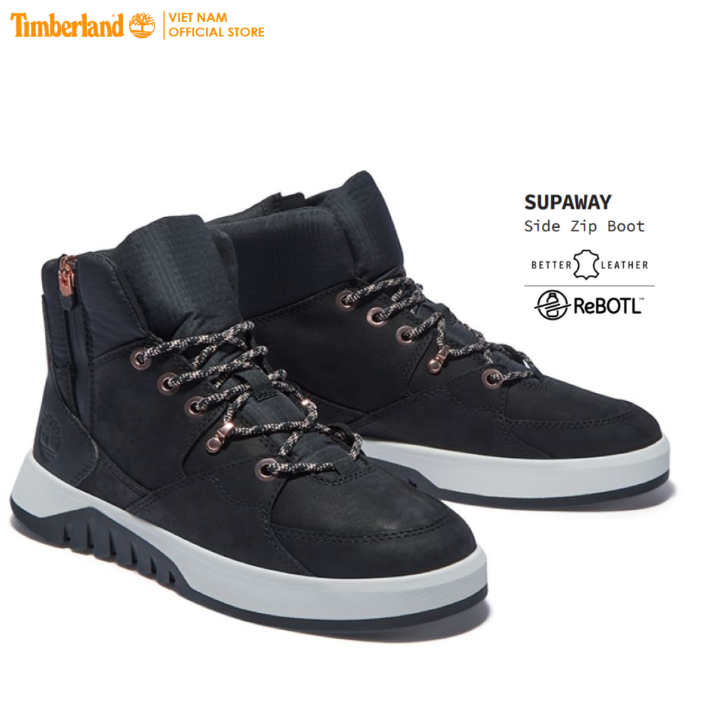 SALE Timberland Giày Boots Nữ Supaway Boot w Zip Black Nubuck TB0A2K1R01