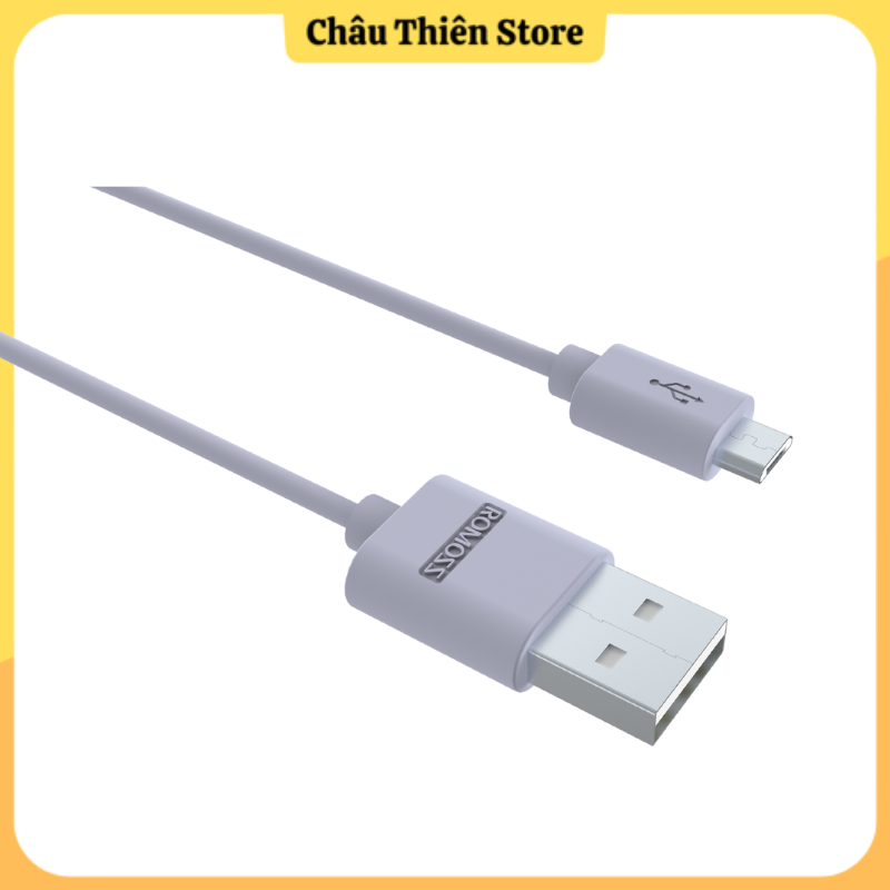 Cáp sạc Micro USB Romoss CB05, sạc và truyền dữ liệu nhanh, độ dài 1m, dùng cho Samsung, Xiaomi, Vivo...bảo hành 6 tháng