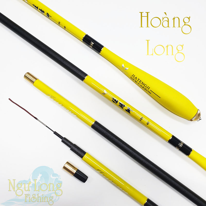 Cần câu tay carbon độ cứng 3H Hoàng Long 2m7 - 3m6 - 3m9 - 4m5 - 5m4, thu gọn 112cm