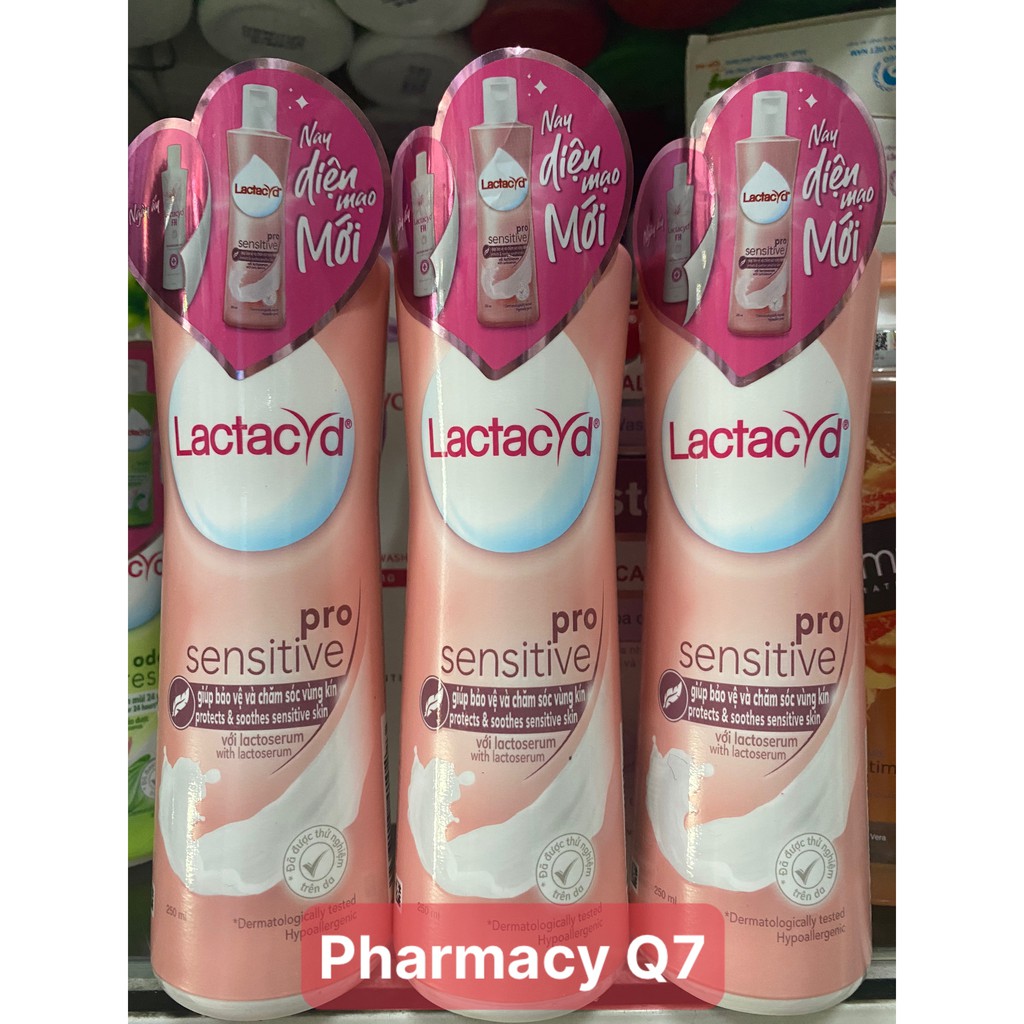 Mới-chai 250 ml dung dịch vệ sinh phụ nữ lactacyd pro sensitive 250ml