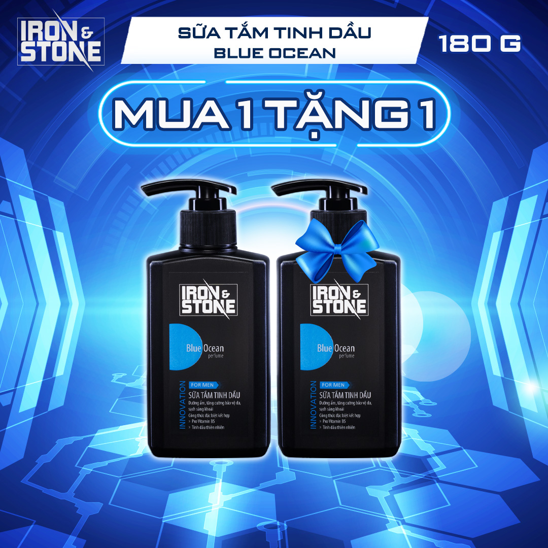 Sữa tắm tinh dầu iron & stone innovation hương blue ocean 180g