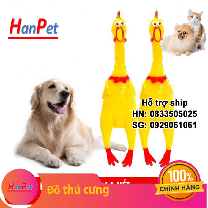 Hanpet - HPKM- Đồ chơi con gà la hét cho chó mèo, shrilling chicken , gà la hét cỡ to 31cm