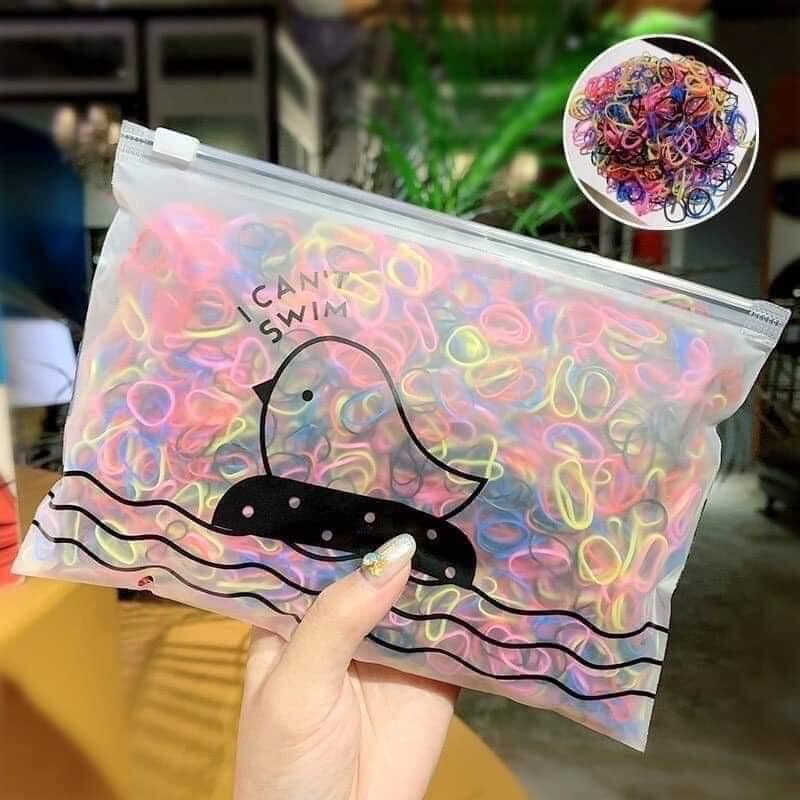 Túi 2000 thun cột tóc chun buộc tóc nhiều màu siêu dai TÚI ZIP CHO BÉ HOT SALE