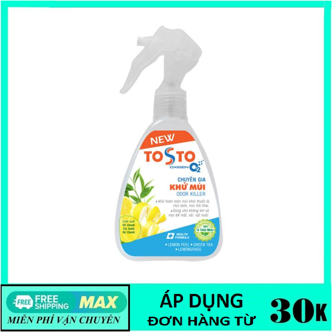 Tosto Oxygen - Chuyên gia khử mùi không khí - Chai 250ml