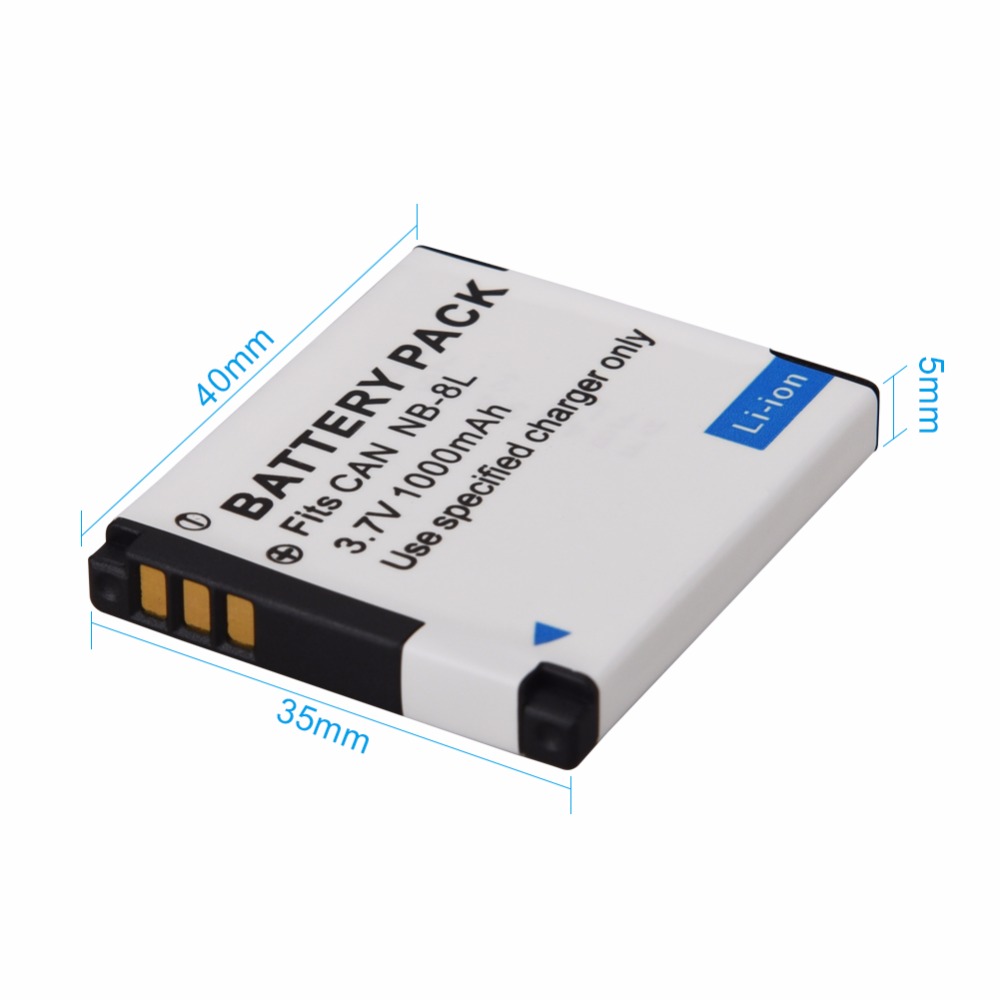 Pin máy ảnh canon nb-8l 3.7v 1000mah, dành cho canon powershot a3300, a3200, a3100, a3000, a2200, a1200