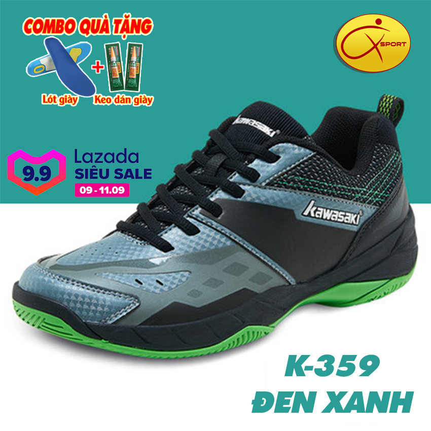 [Q-Sport] Giày cầu lông Kawasaki K-359 đế kếp, chống trơn, chống trượt, ôm chân, bền bỉ- Giày cầu lông nam- Giày bóng chuyền nam- giày thể thao nam