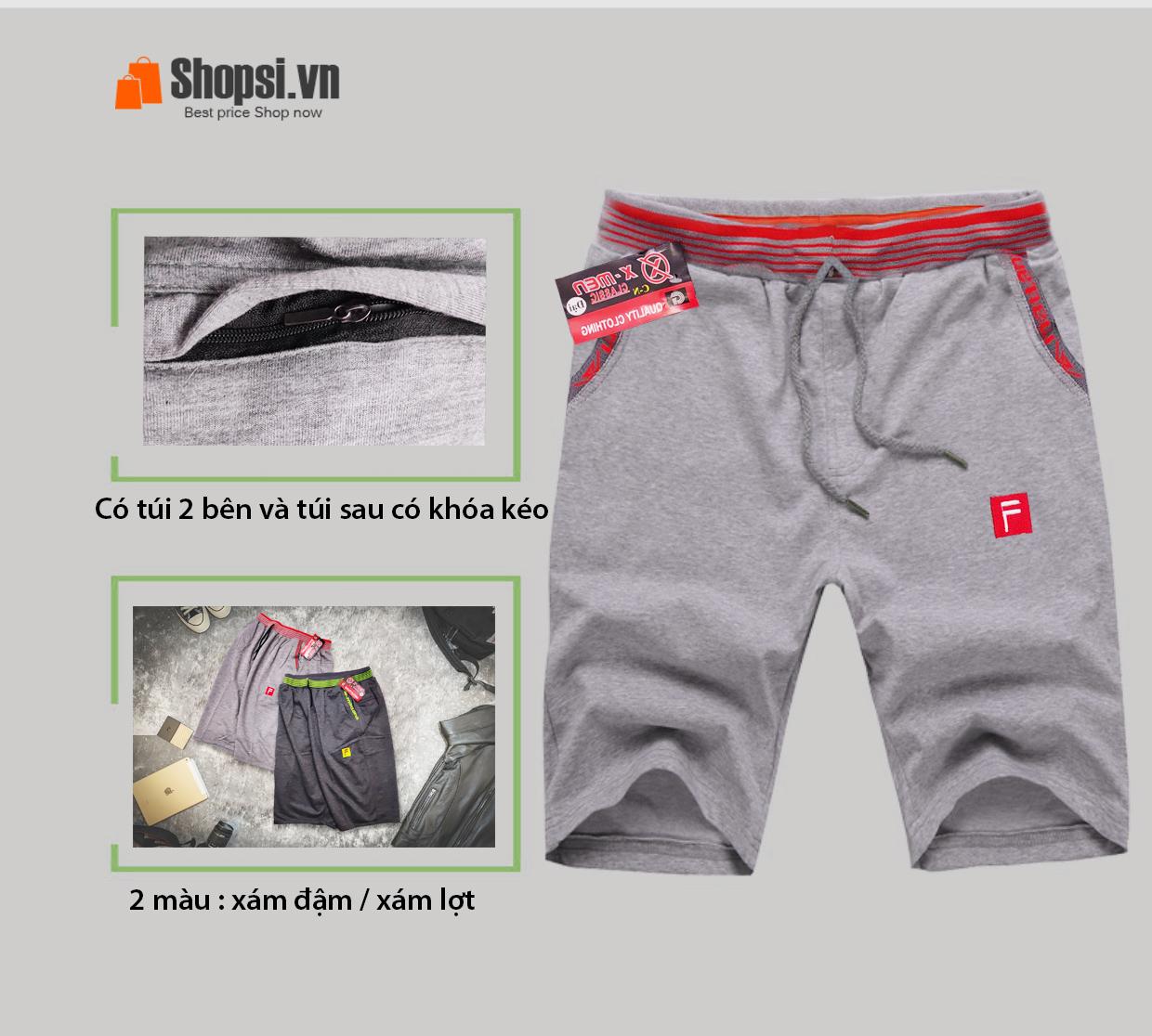Quần short nam vải thun nỉ kiểu dáng hàn quốc