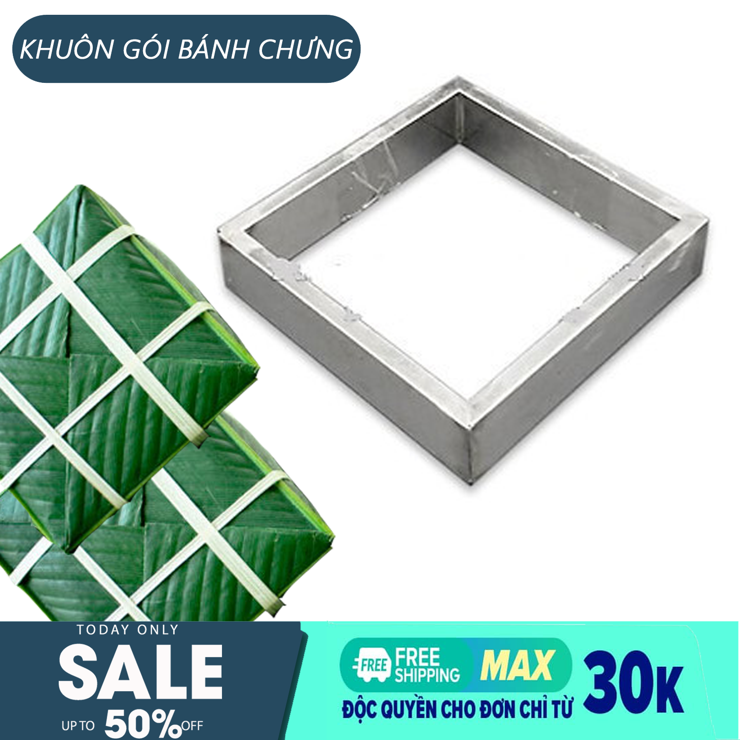 Khuôn Gói Bánh Chưng Inox Thông Minh Kích Thước 15Cm , Khuôn Làm Bánh Chưng Inox Không Gỉ Làm Bánh - Bánh Trưng Tết Việt Vuông Vắn- GIA DỤNG TIỆN LỢI