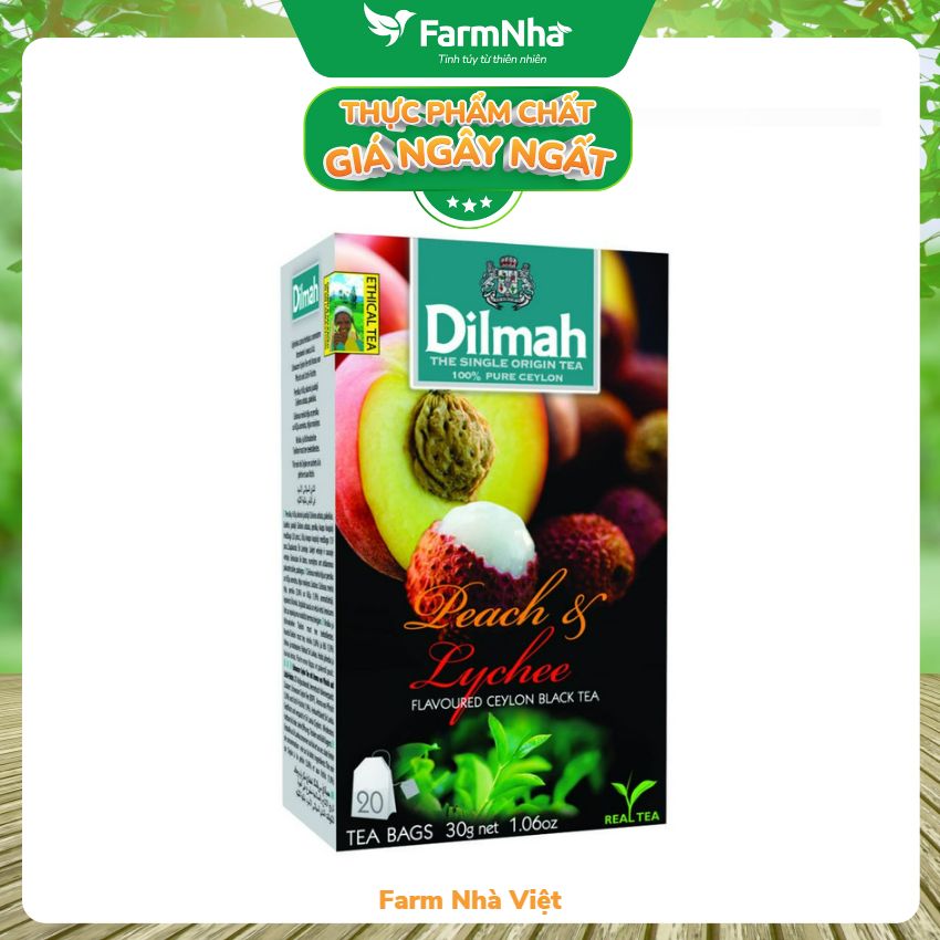 Trà dilmah peach & lychee túi lọc 30g 20 túi x 1.5g - tinh hoa trà sri lanka