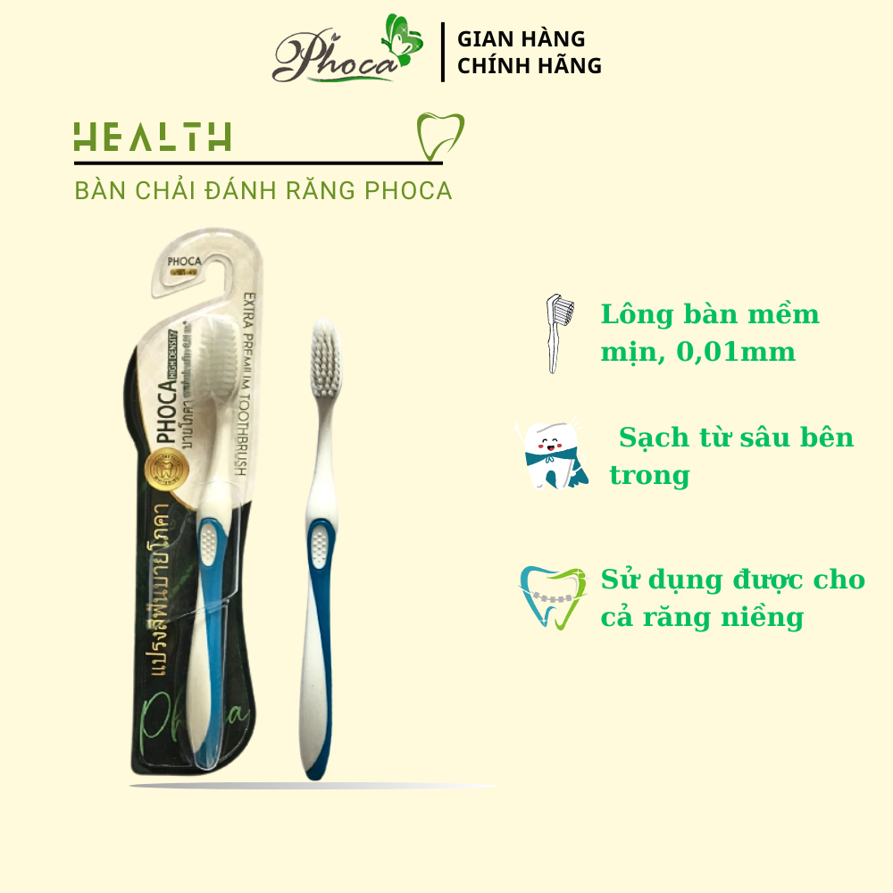 Bàn chải đánh răng cho người niềng răng, Bàn chải Phoca Thái Lan By Phoca, Bàn chải đánh răng mềm, Vệ sinh răng miệng