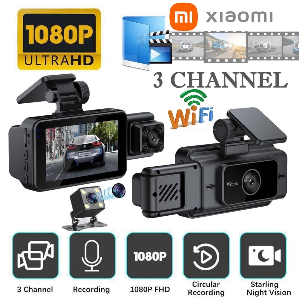 Chính Hãng Xiaomi Việt Nam Camera Hành Trình Ô Tô Chính Hãng Giá Siêu Tốt Camera Hành Trình Ô Tô Camera Hành Trình S15 3-inch 3 Ống Kính Wifi App1296P Góc Rộng Tầm Nhìn Ban Đêm DVR Cho Xe Hơi