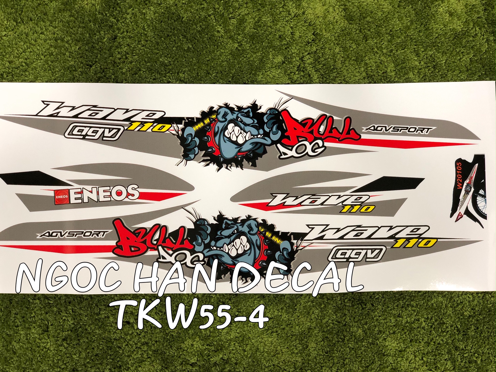 [HCM]Tem chế nguyên bộ Bulldog (mẫu nghiêng) màu xám bạc cho Wave Alpha -- Ngọc Hân Decal