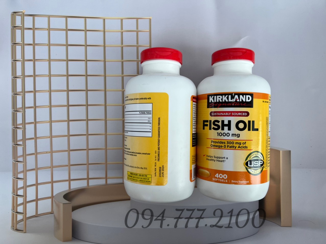 10/2025 viên dầu cá fish oil kirkland 1000mg 400 viên của mỹ. date 2025