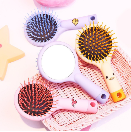 Lược chải tóc kèm gương 2in1 massage da đầu chống rối chống rụng tóc