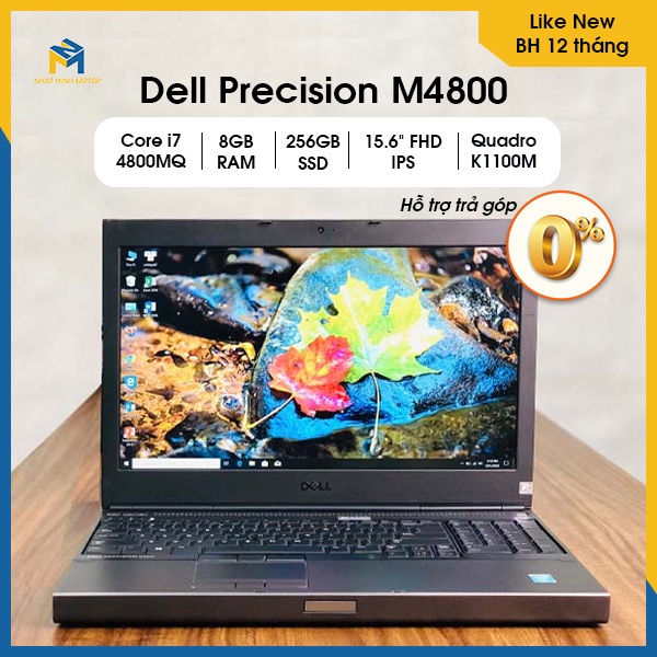 Laptop Dell Precision M4800 Core i7-4800MQ | RAM 8GB | SSD 256 | 15.6" FHD | Card rời NVIDIA Quadro K1100M