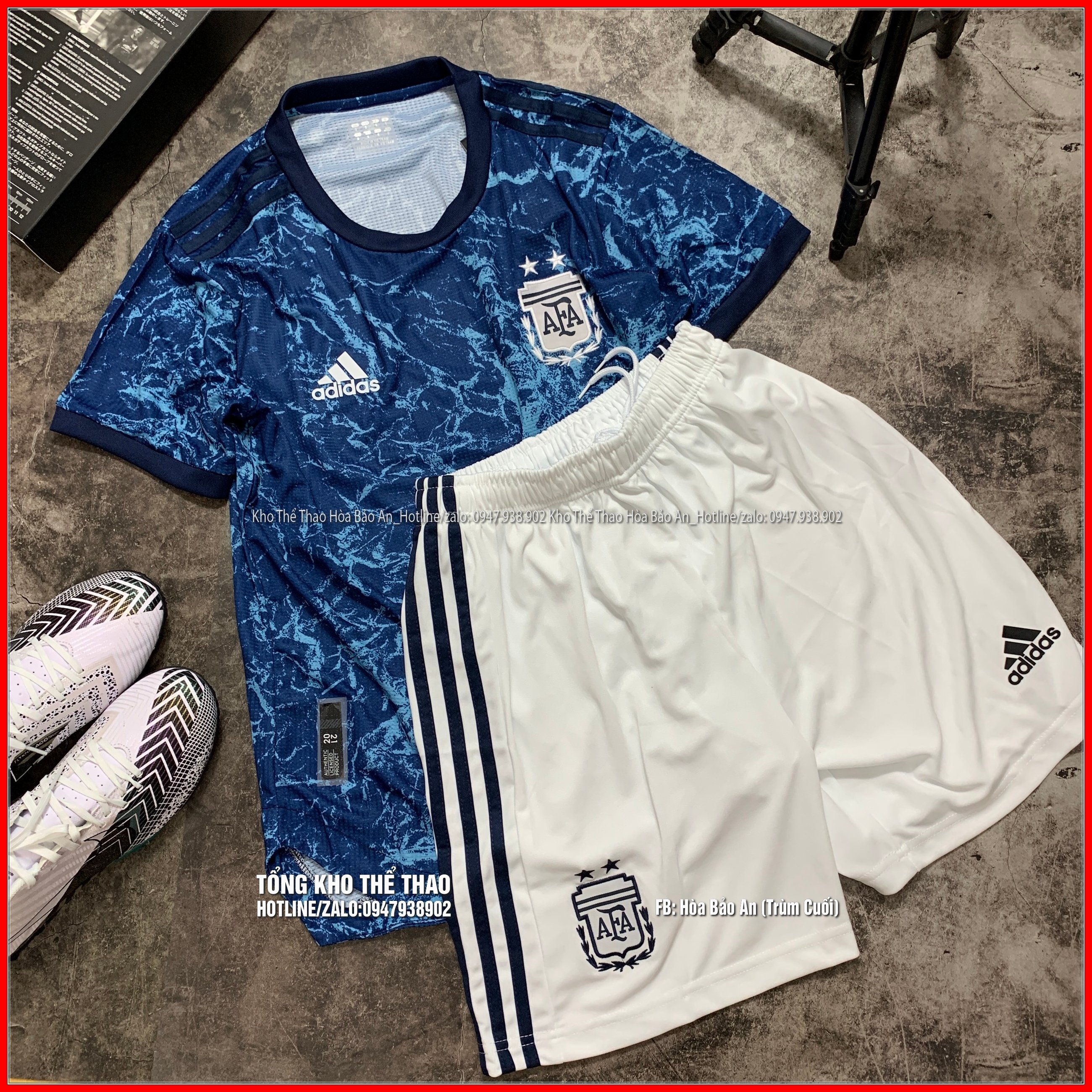 Quần áo bóng đá ĐT Argentina xanh loang hàng cao cấp thailand 2021/2022