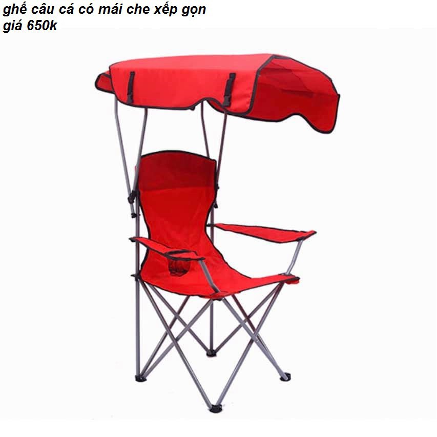 Ghế câu cá xếp gọn có mái che tay nắm-