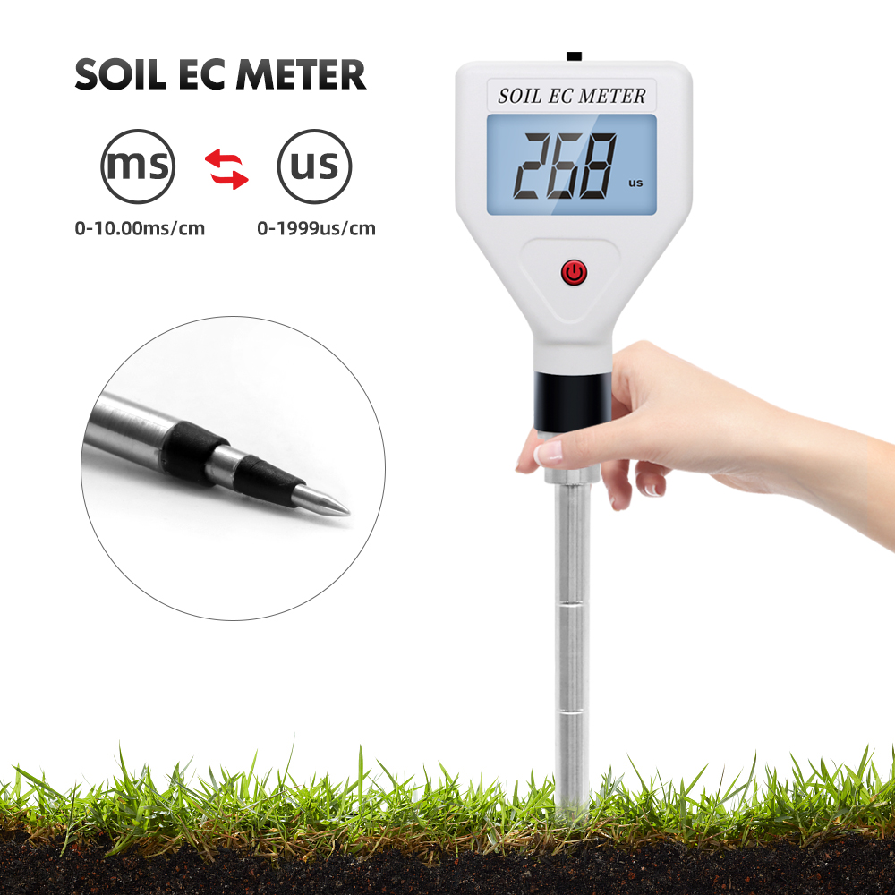 EC-98361 Digital Soil Meter EC Moisture Acidity Tester Plant Soil Tester Kit Water Monitor for Flowers Aquarium Water