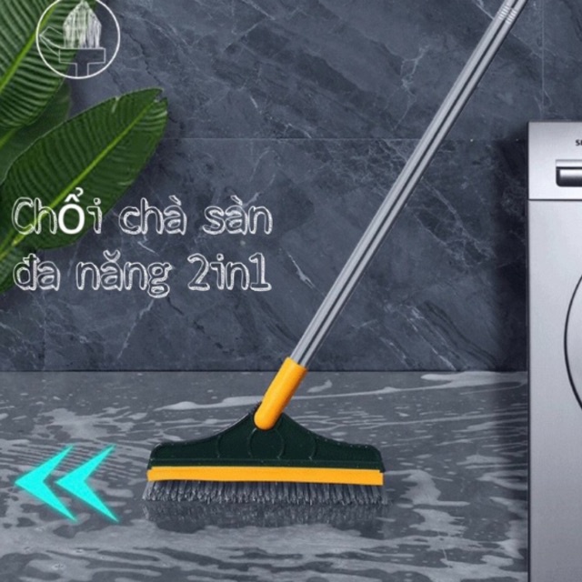 Chổi chà sàn cán dài đa năng 2trong1 Chổi gạt nước chà sàn nhà tắm chổi quét đa năng Lee Store
