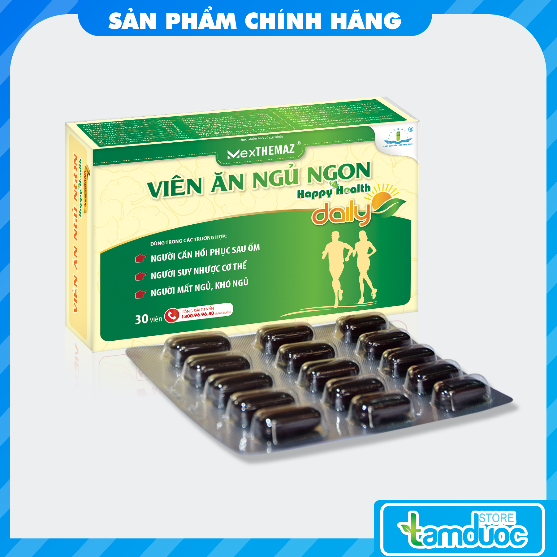 Viên Ăn Ngủ Ngon Happy Health Daily Giúp Ăn Ngon Miệng, Ngủ Ngon Giấc, Hỗ Trợ Tăng Cường Sức Khỏe