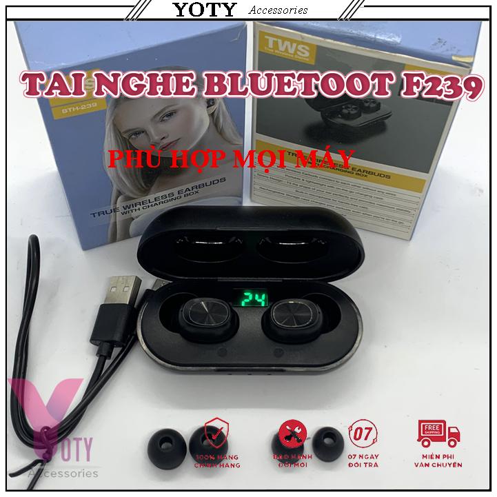 Tai nghe bluetooth earbuds amoi f239 chính hãng - chống nước - màn hình led - kiêm pin sạc dự phòng điện thoại - tai nghe nhạc chơi game - chống ồn tương thích với các dòng điện thoại smartphone - bh 6tháng