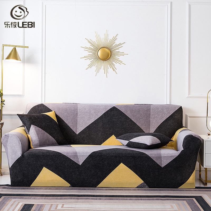 Lebi bọc ghế sofa in màu trơn bọc ghế sofa lười co giãn đa năng tất cả trong một cho bốn mùa
