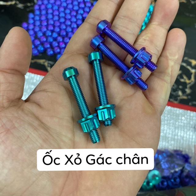 Ốc+tán chuẩn titan GR5 sỏ gắc chân trước hoặc sau các dòng xe Yamaha