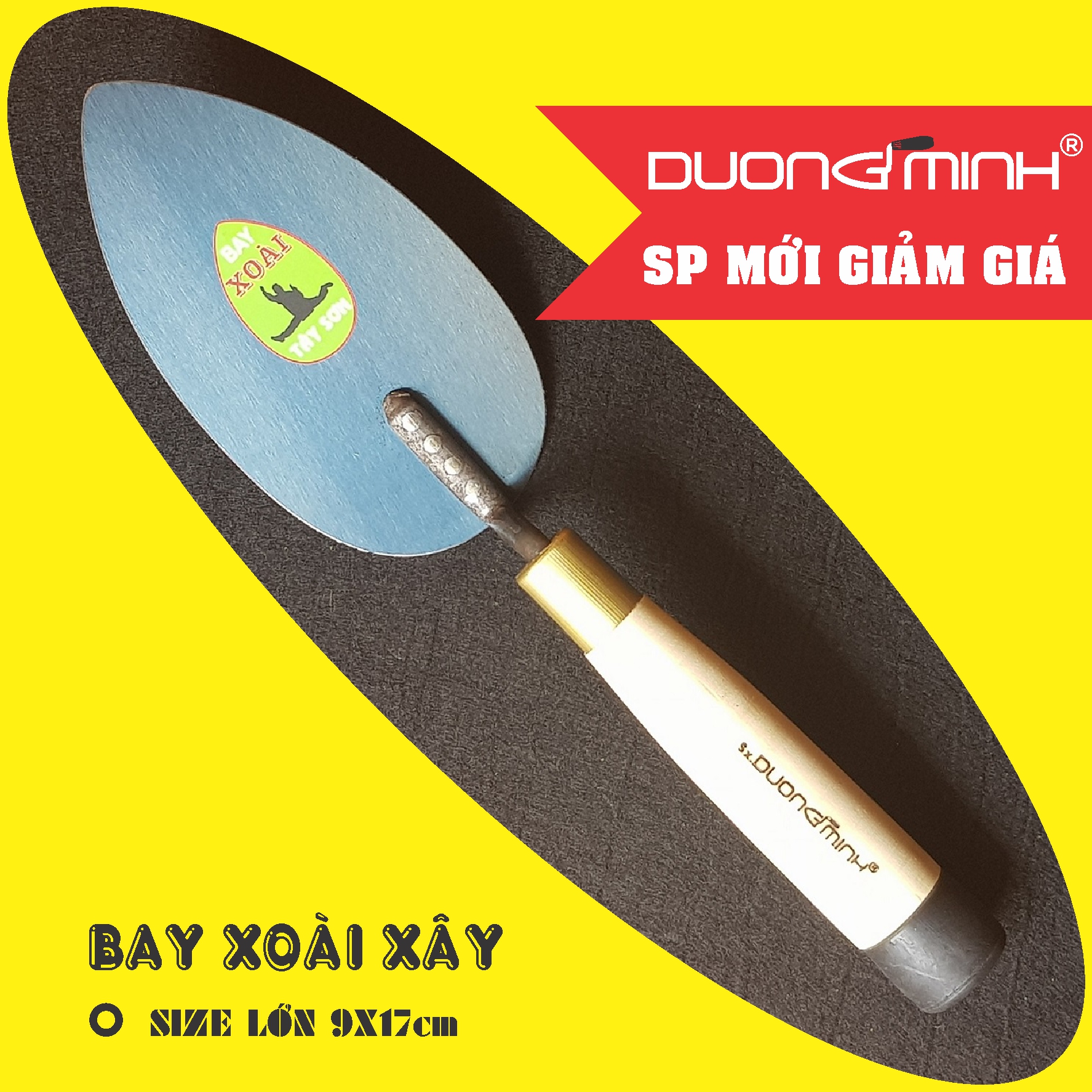 Bay Lá xoài Dương Minh, Bay xây dựng thợ hồ thép xanh cứng - Dụng cụ xây dựng cao cấp Bình Định