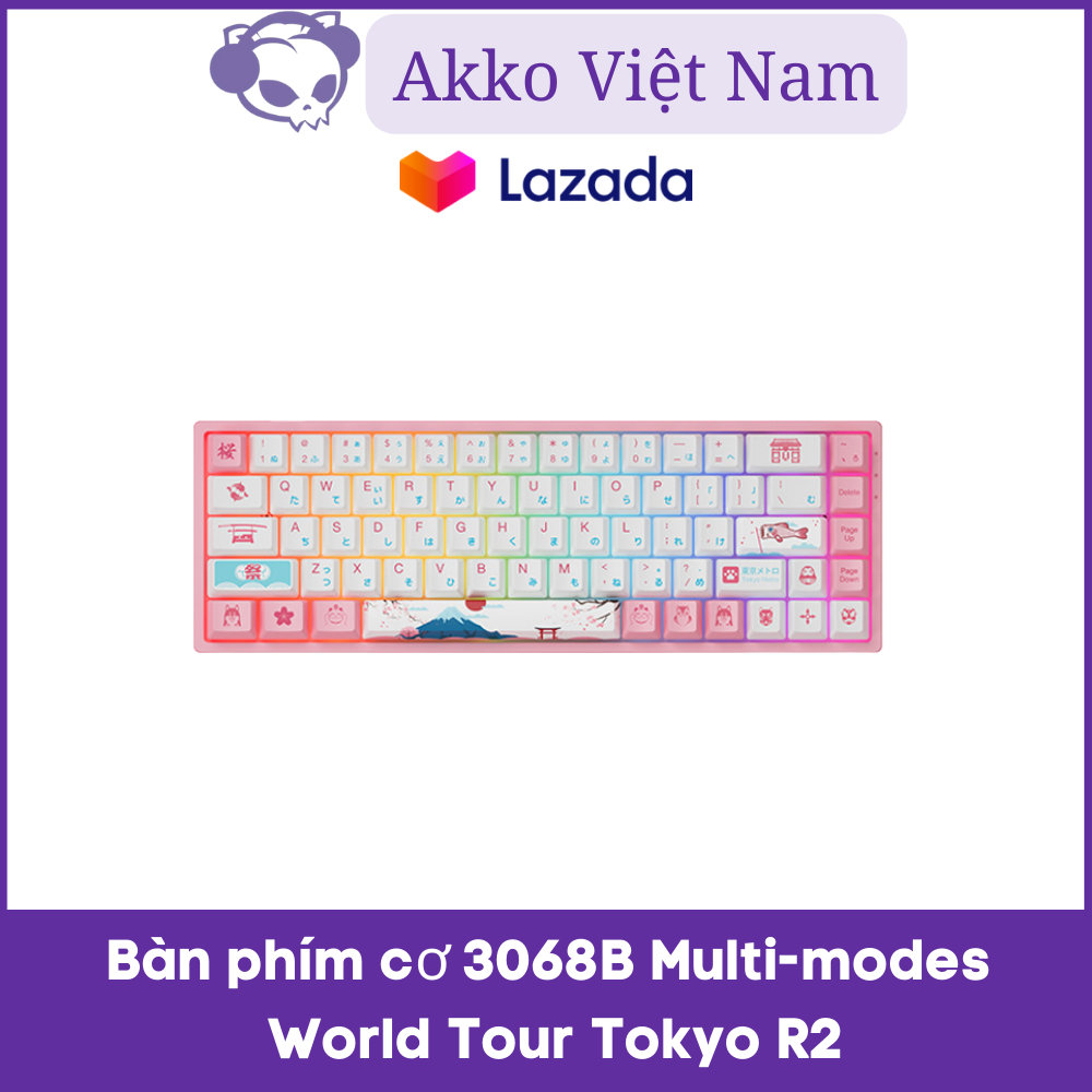Bàn phím cơ akko 3068b multi-modes world tour tokyo r2