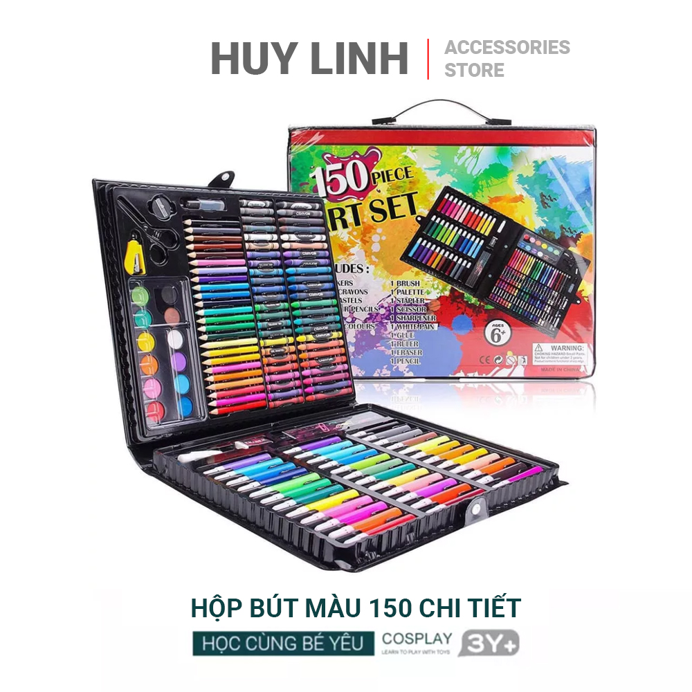 Hộp bút màu 150 chi tiết cho bé yêu thỏa sức sáng tạo, tô vẽ theo ý thích, thiết kế gọn gàng thông minh tiện lợi, dễ dàng sử dụng
