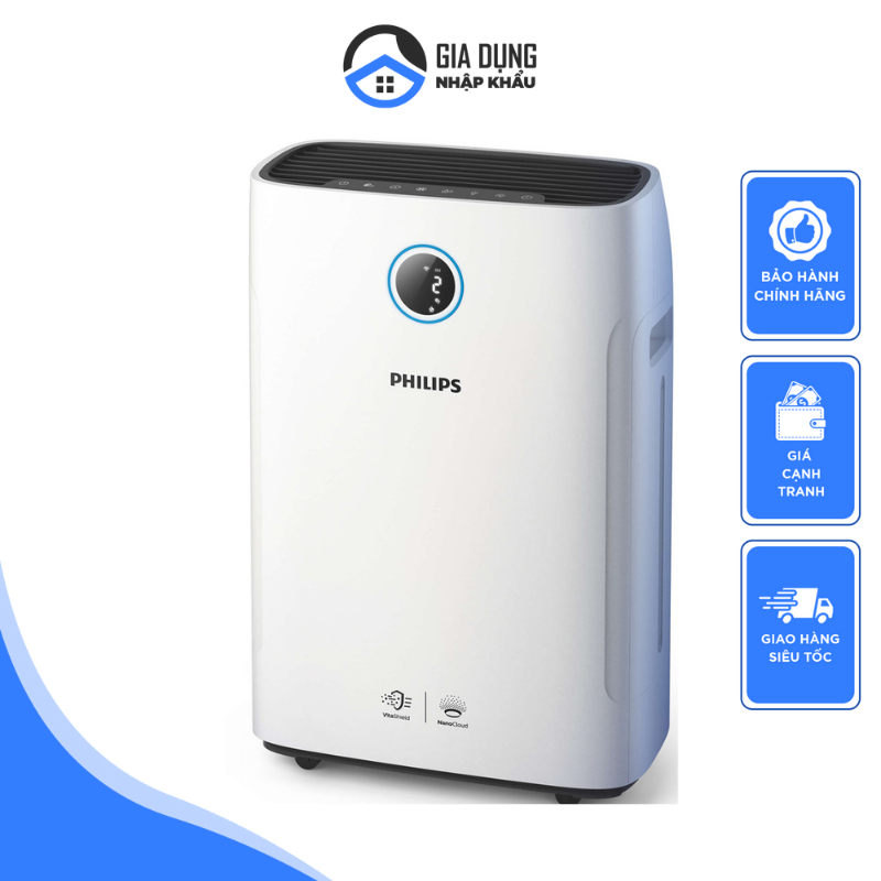 Máy Lọc Không Khí Bù Ẩm PHILLIPS AC2729/11, Philips Air Purifier, Công Nghệ Lọc Không Khí Philips VitaShield IPS, Bộ Lọc Hepa Loại Bỏ 99% Vi Khuẩn Và Bụi Mịn, Cho Phòng 69m2, Nhập Đức, Bảo Hành 12 Tháng Giá 14,500,000 Đồng*Miễn phí vận chuyển