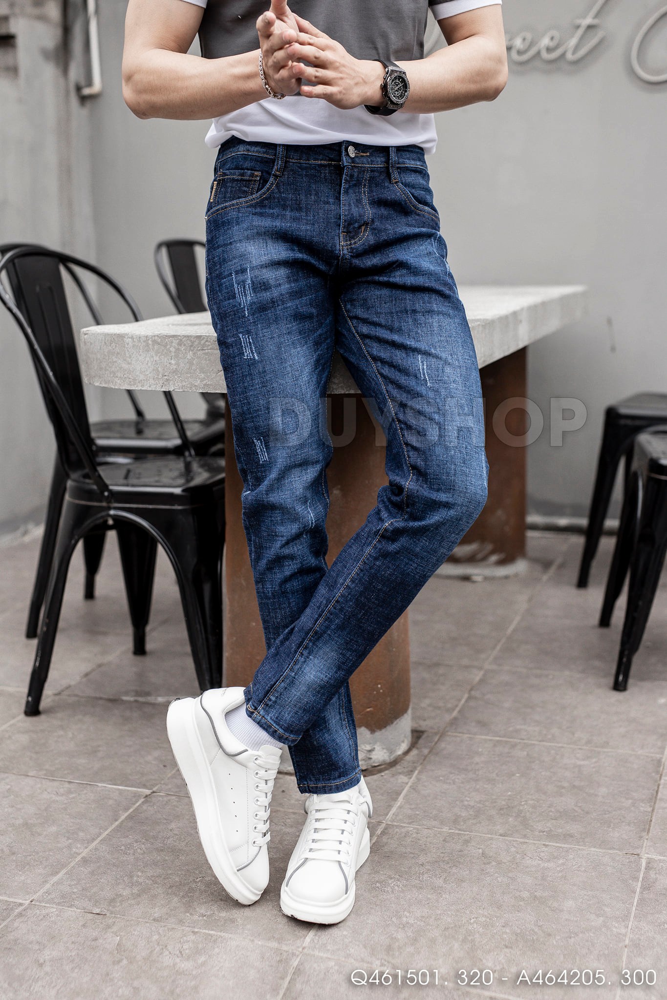 Quần Jean Nam Ống Côn Cực Chất Phong Cách Hàn Quốc