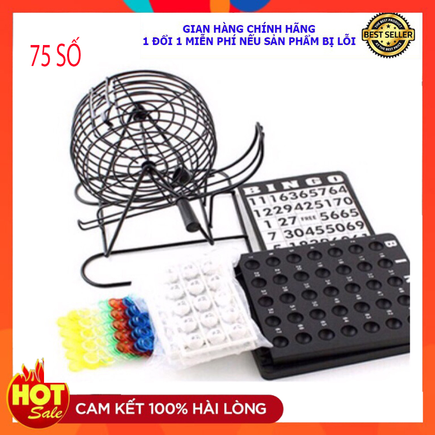 Bộ đồ chơi "lồng sắt cao cấp" quay lôtô 75 số cực vui nhộn - bộ lồng quay loto chơi tết giải trí vui nhộn cho gia đình