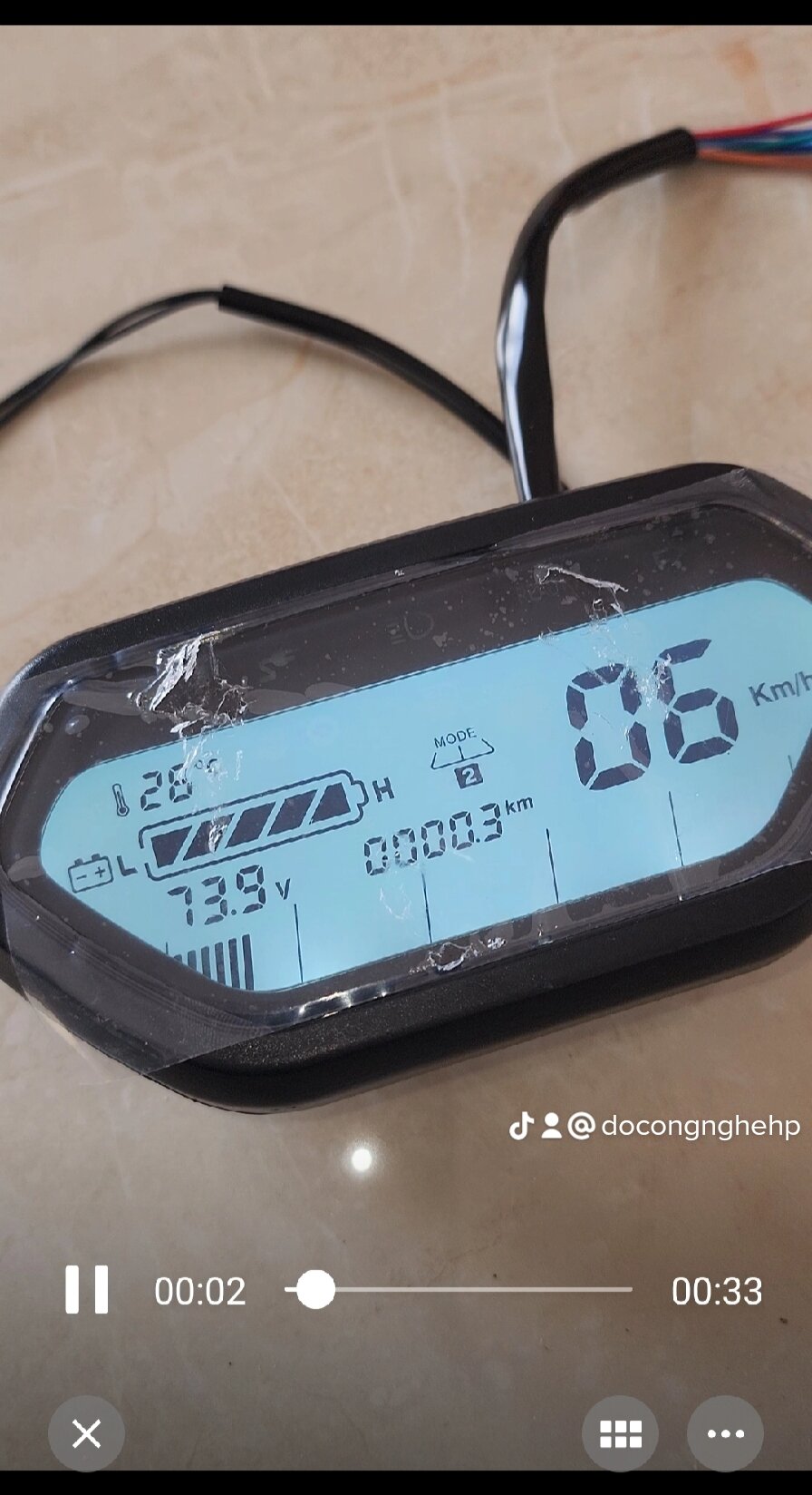 Đồng Hồ Hiện Thị báo tốc độ tương thích ic voltol.cho xe điện