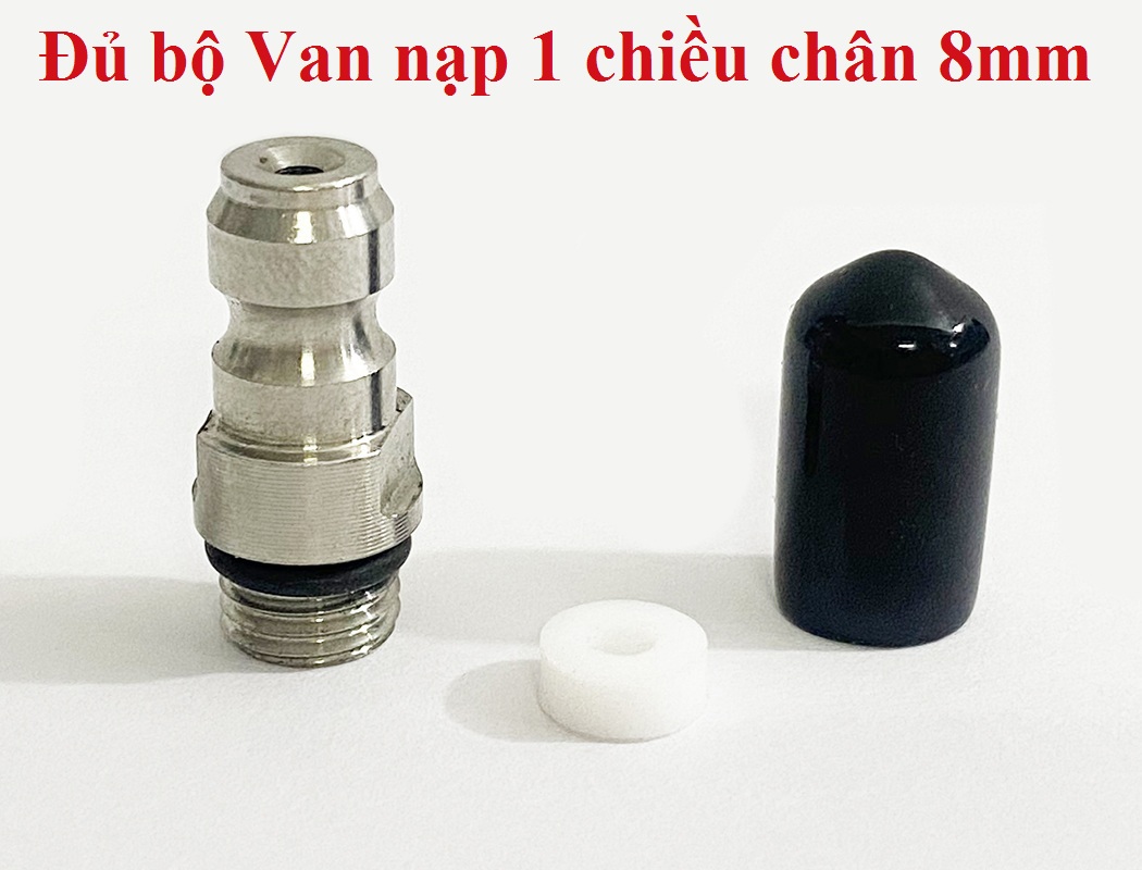 Van nạp 1 chiều chân 8 + Kèm 1 Ron cao su trắng cứng pkb, van một chiều, 8mm, bơm áp suất, ti bơm, van bơm, vòi bơm, đồng hồ áp suất giong, doăng, pom, phom, ron, roan, doan, roăng...