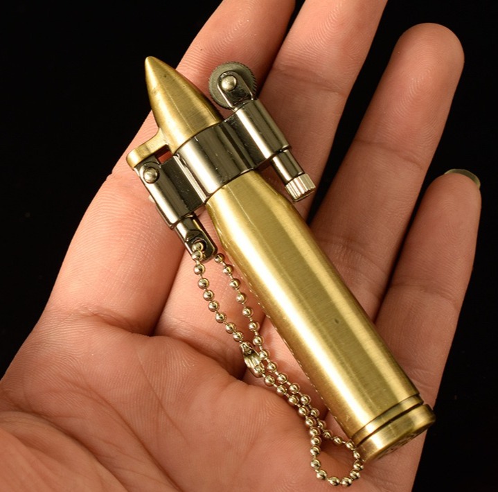 [HCM]Bật lửaQuẹt Xăng Đá Dolphin HY677 Kim Loại Kiểu Dáng Hình Viên Đan Cực Chất