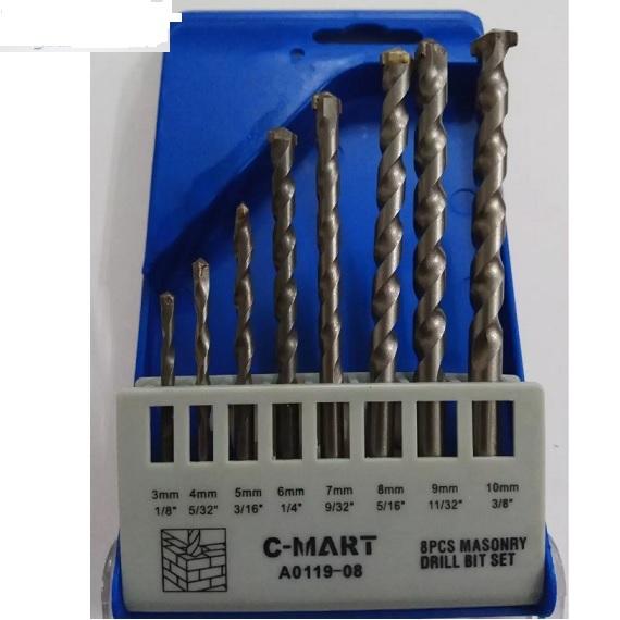 Bộ mũi khoan bê tông 8 chi tiết ca0119-08 c-mart