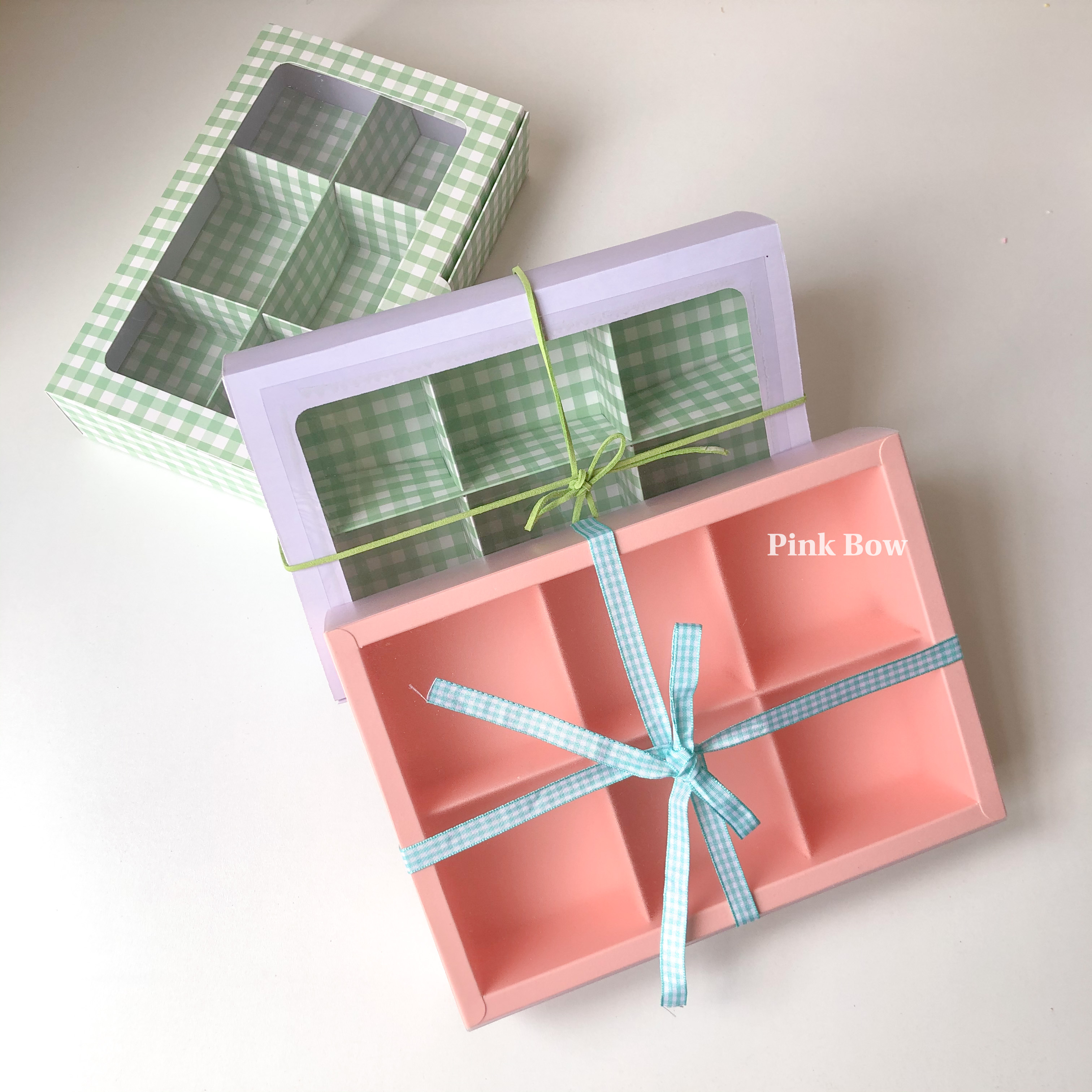 Hộp giấy IVORY đựng bánh cookies, socola, donut, trung thu 6 ô kích thước 23x17x4cm