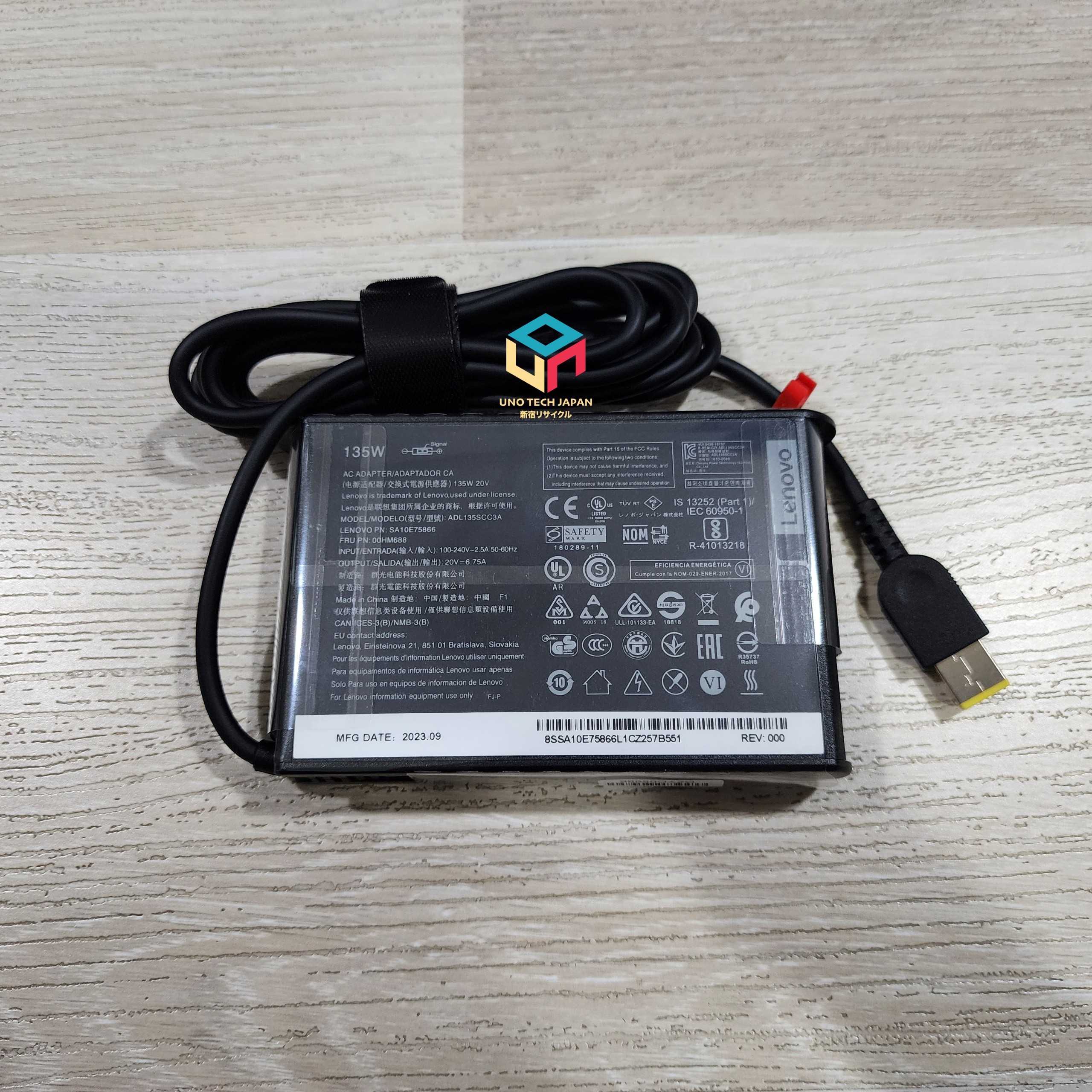 Bộ sạc nhanh 135w laptop lenovo slim đầu usb ac adapter kèm dây nguồn - thinkbook legion, thinkpad p15, p16, p1, x1 extreme, t15