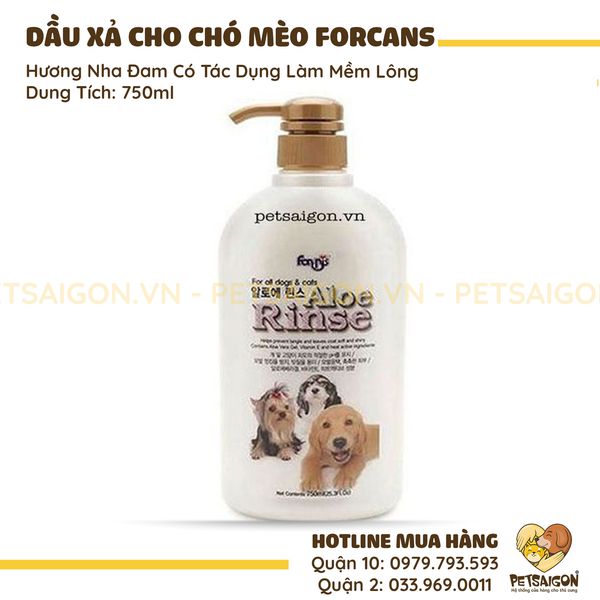 Dầu xả forcans nha đam cho chó mèo dầu xả forcans nha đam cho chó mèo