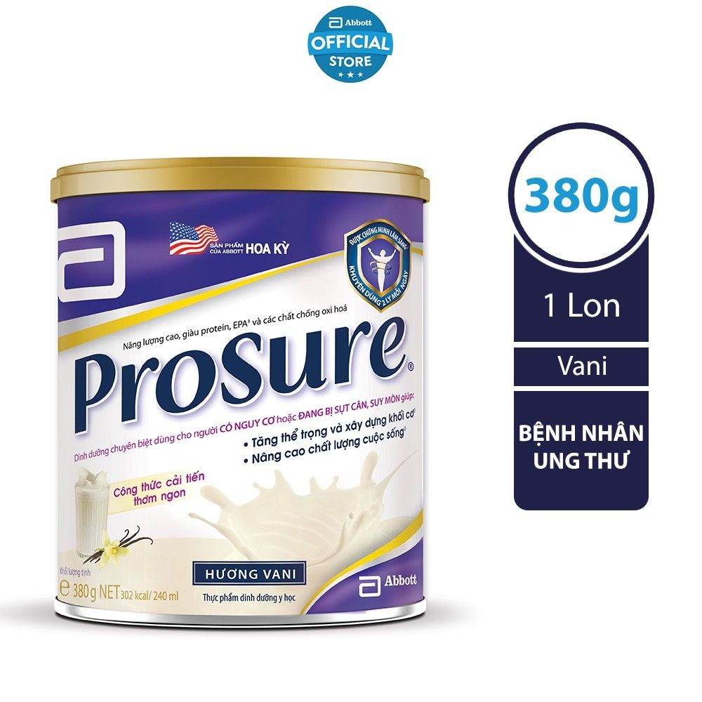 Sữa bột Abbott Prosure Vanilla dành cho người có nguy cơ hoặc đang tụt cán,suy mòn