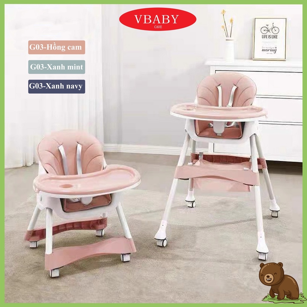 Ghế Ăn Dặm VBABY Full Phụ Kiện Dành Cho Bé Model G03