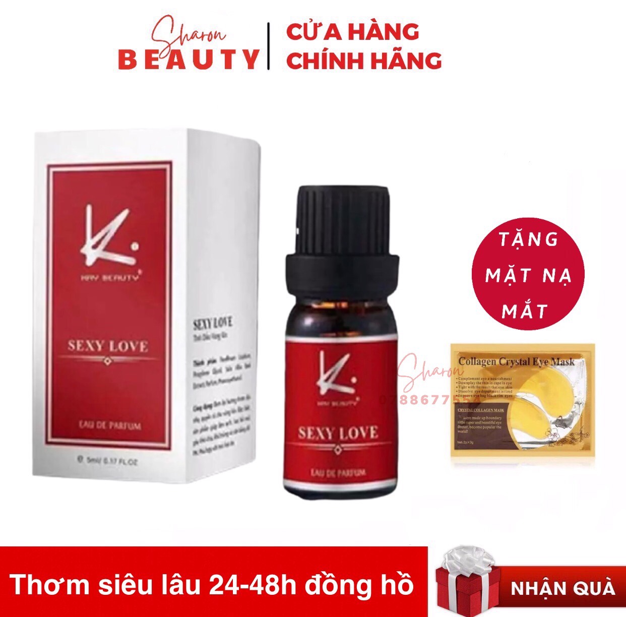 Nước hoa vùng kín, nước hoa nữ, nuoc hoa nữ thơm lâu, nước hoa Sexy Love lưu hương 24h - chai 5ml